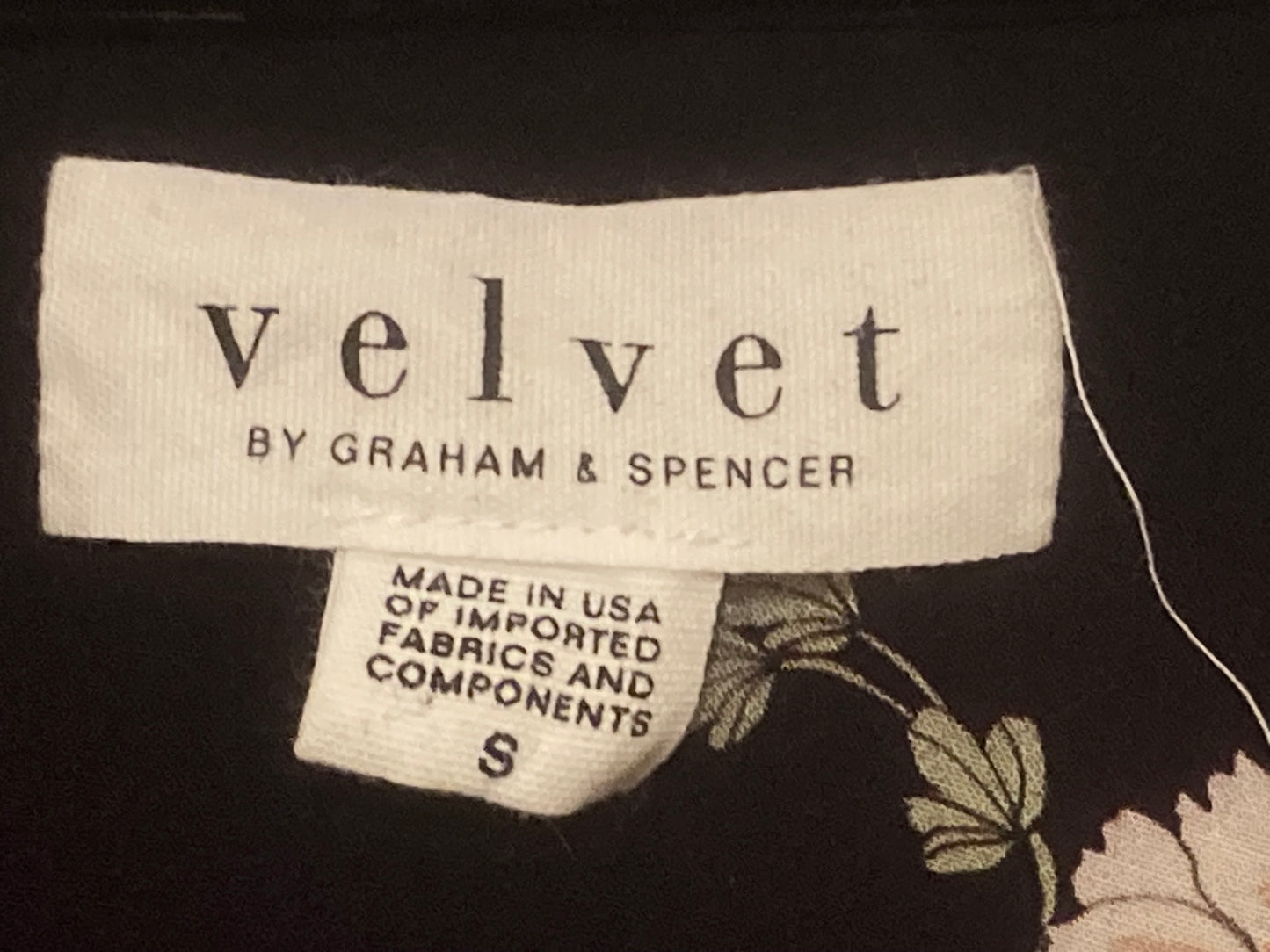 Velvet by Graham & Spencer Dark Plum Floral Blouse Size Small
