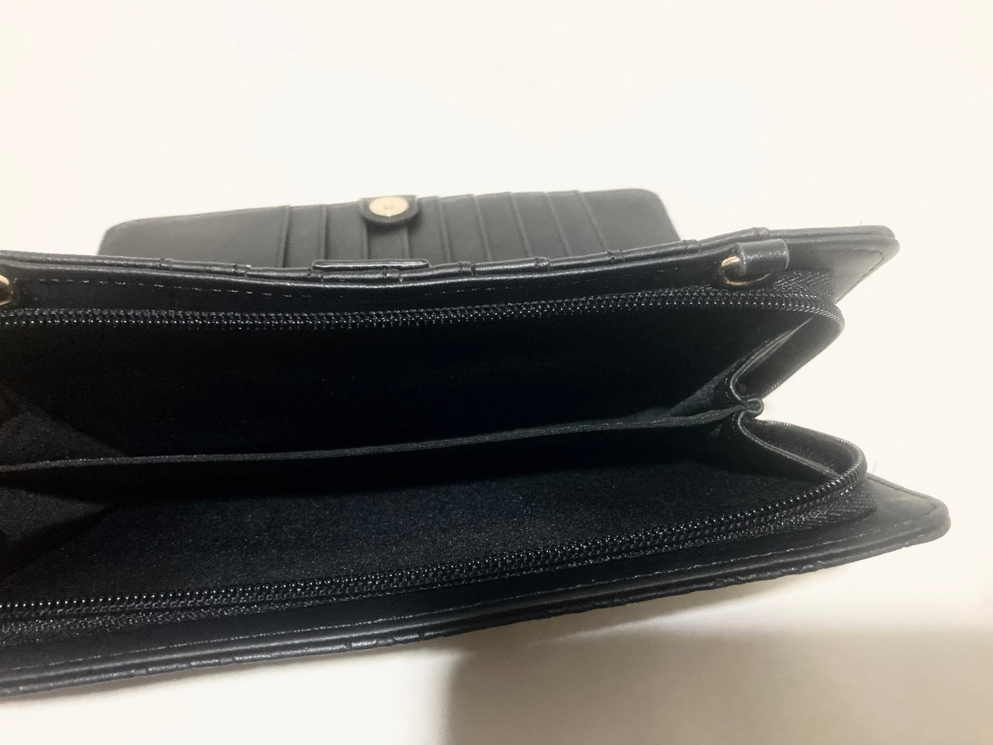 Nine West Large Black Embossed Women's Zip Around Card Wallet