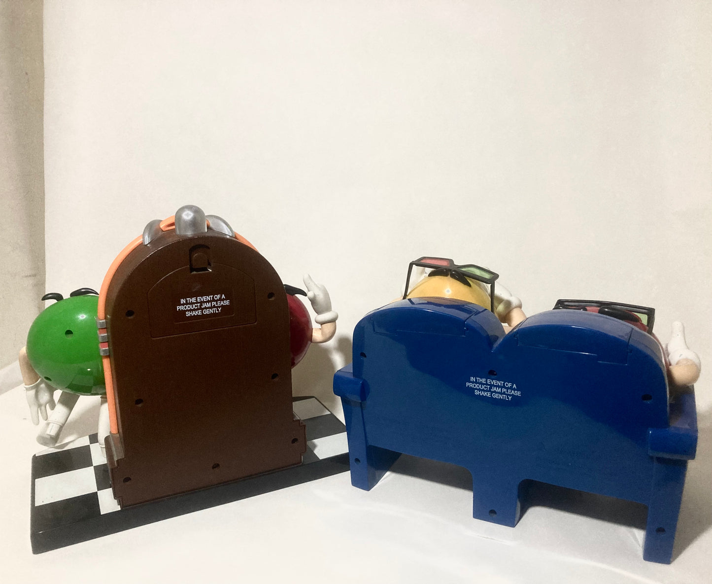 Set of 2 M&M Candy Dispensers At the Movies & Rockn Roll Cafe Collectibles