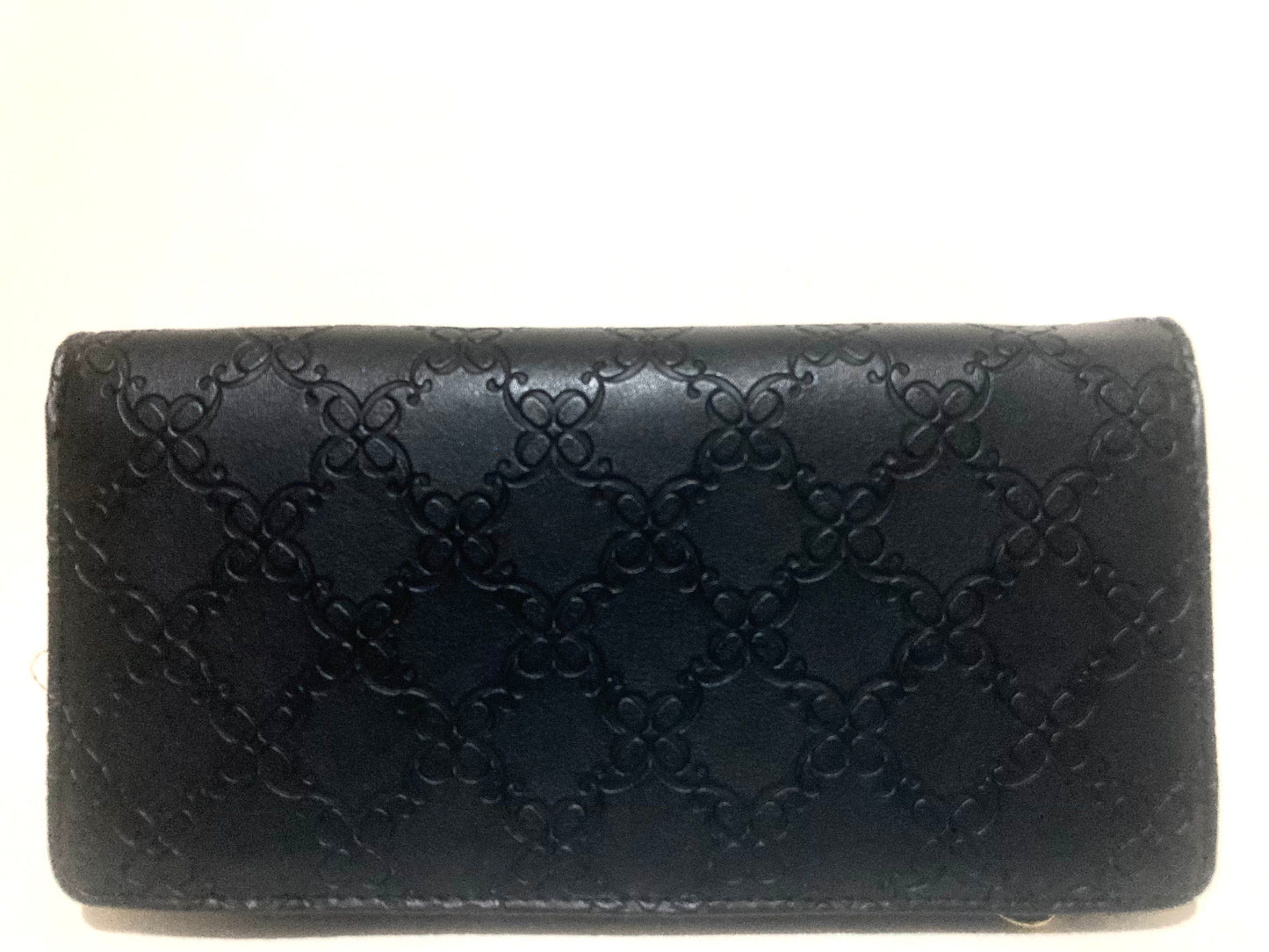 Nine West Large Black Embossed Women's Zip Around Card Wallet
