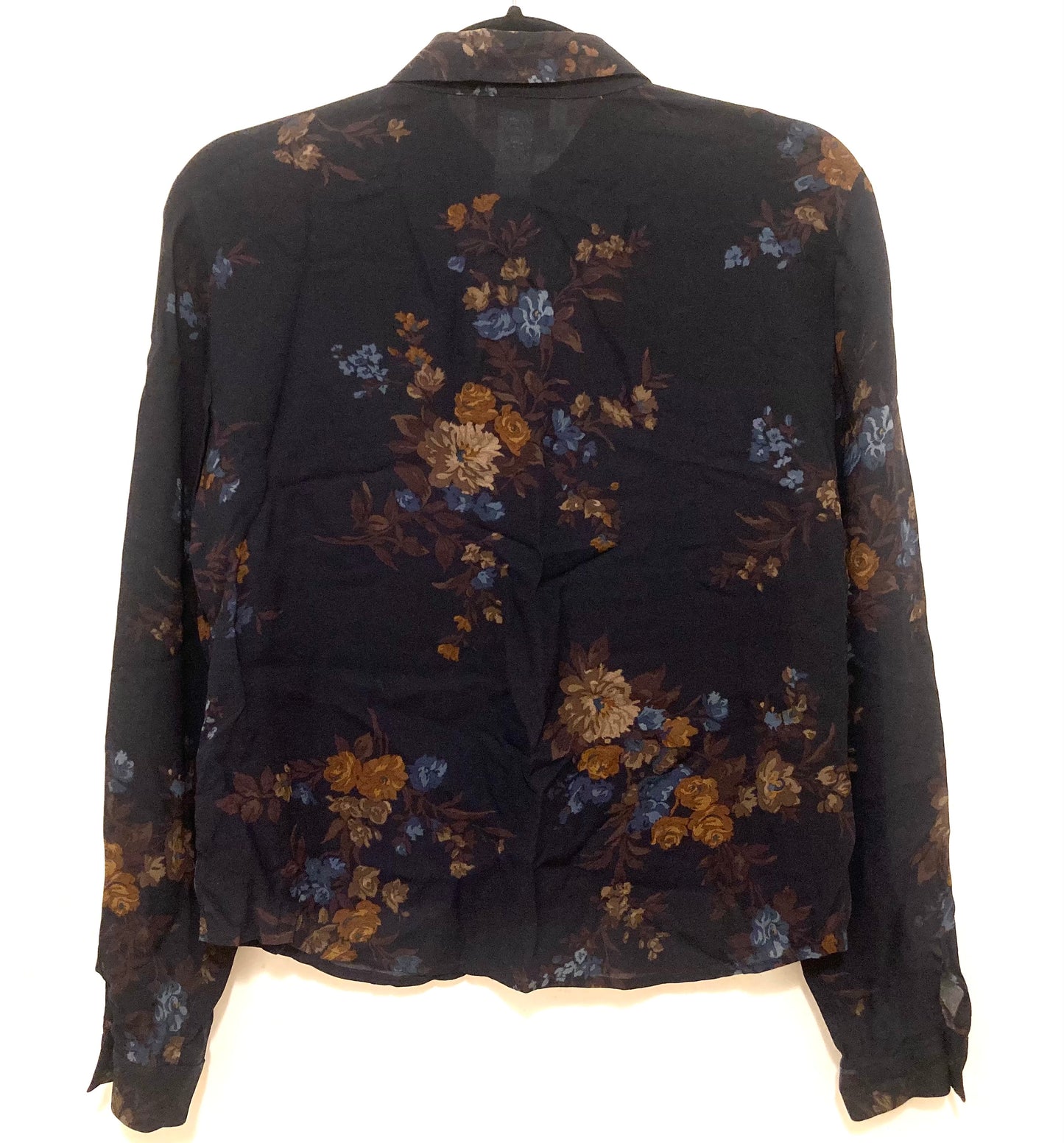 Jones New York 100% Silk Floral Long Sleeve Women's Top Size 4