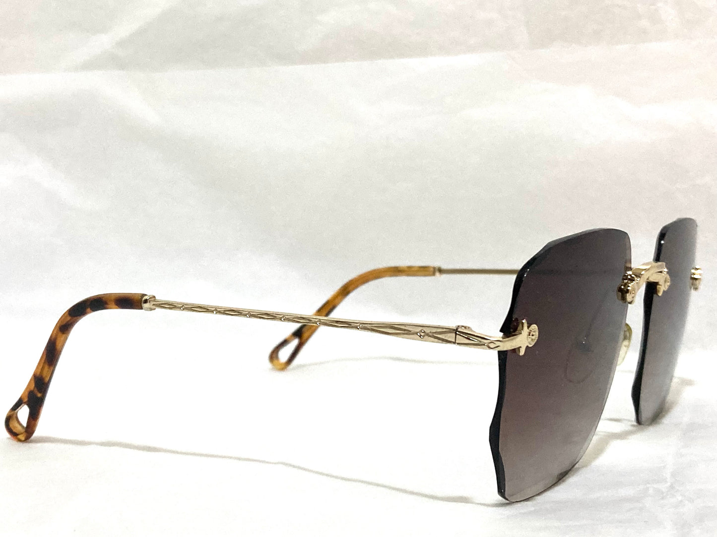Retro Beveled Lenses Women's Sunglasses Brown