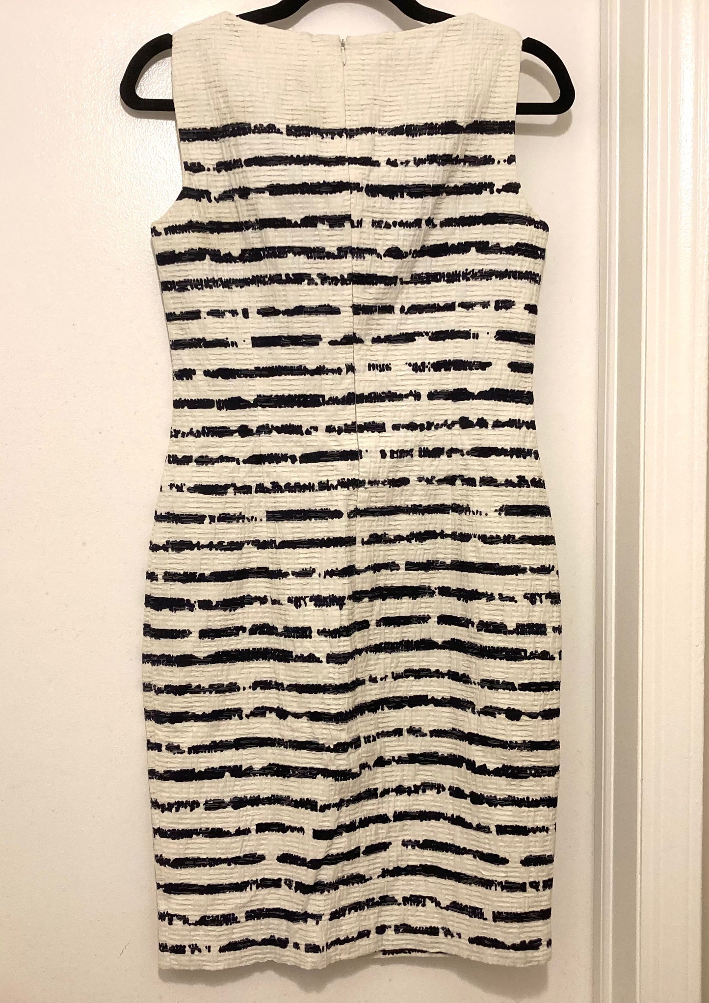 Escada Striped Black & Off White Sleeveless Dress