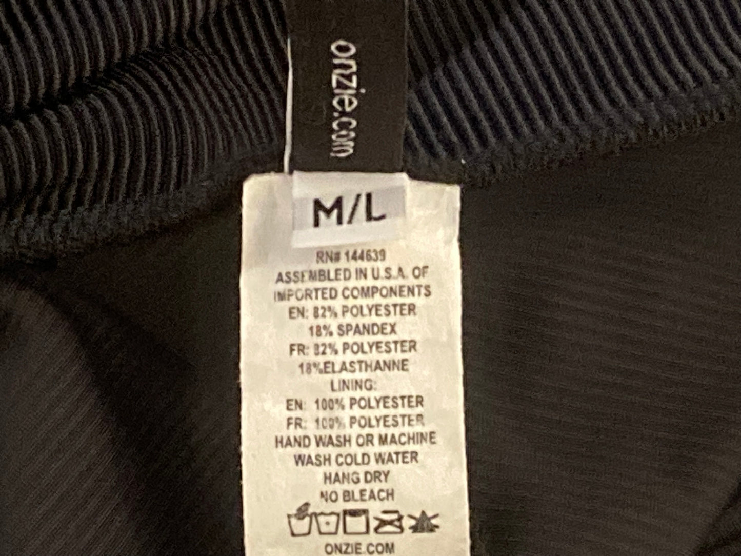 Onzie Women's Black Sweetheart Midi Sport Pants Size Medium / Large