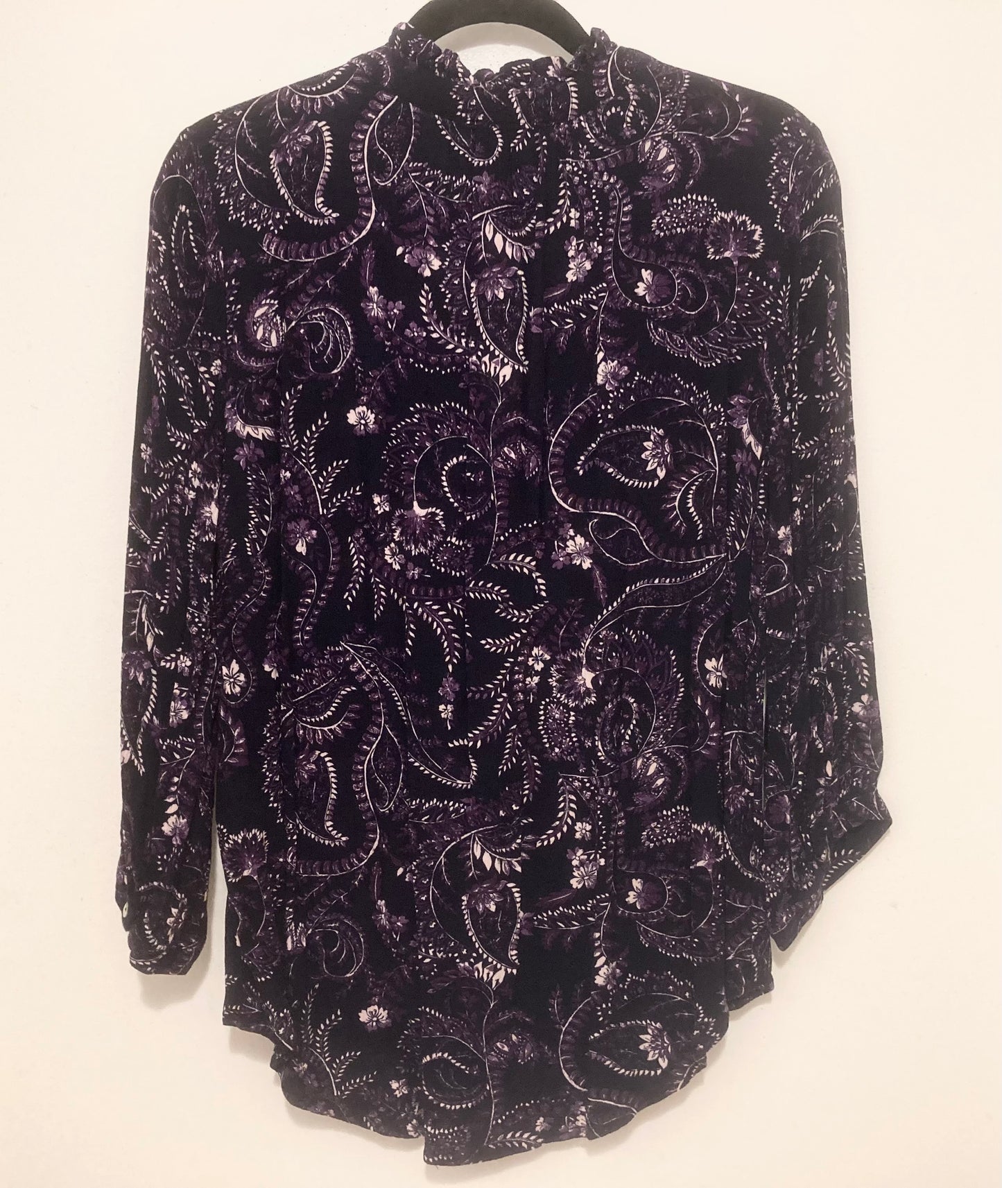 Mix by 41 Hawthorn Dark Purple & Pink Paisley Women’s Blouse Size Medium