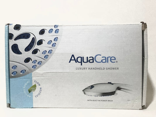 AquaCare Luxury Handheld Shower Nozzle Silver NIB