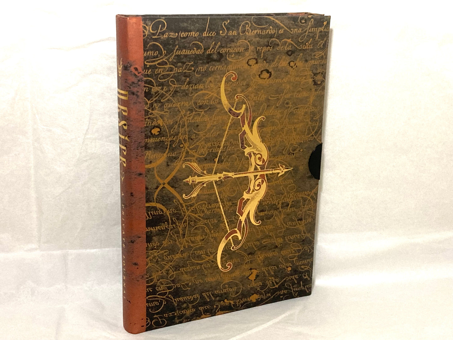 Elegant Brown and Gold Hardcover Private Adult Journal Titled Desire