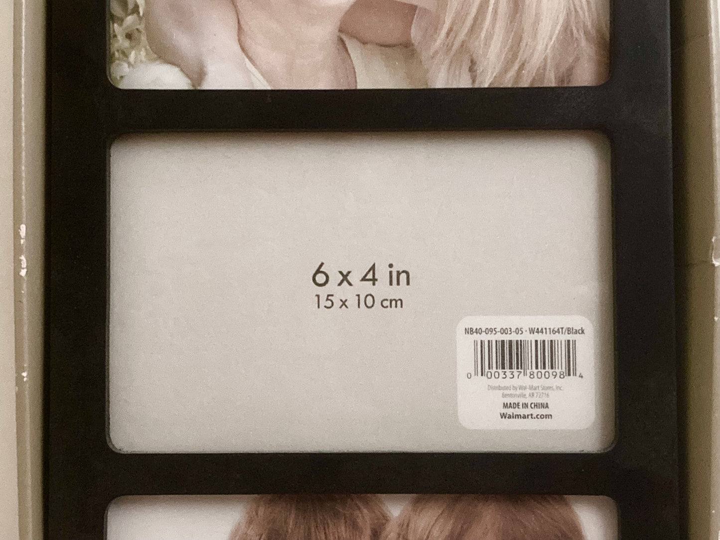 Grandkids Triple Photo Frame Black Size 6x4
