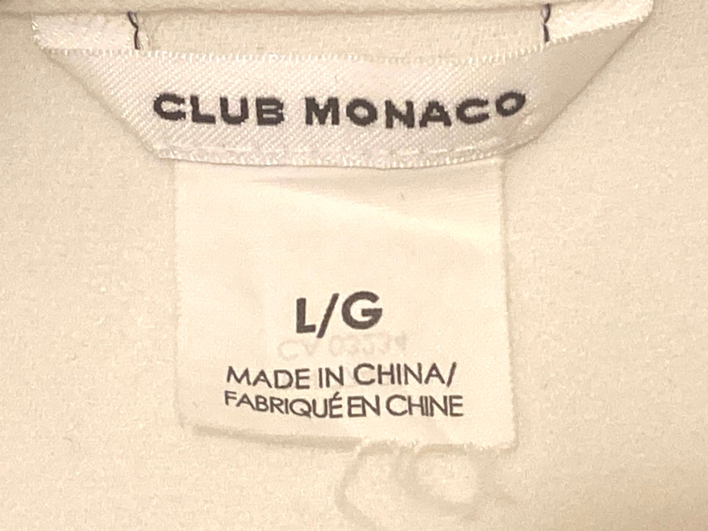 Club Monaco Cream V-Neck Short Sleeve Blouse Size Large