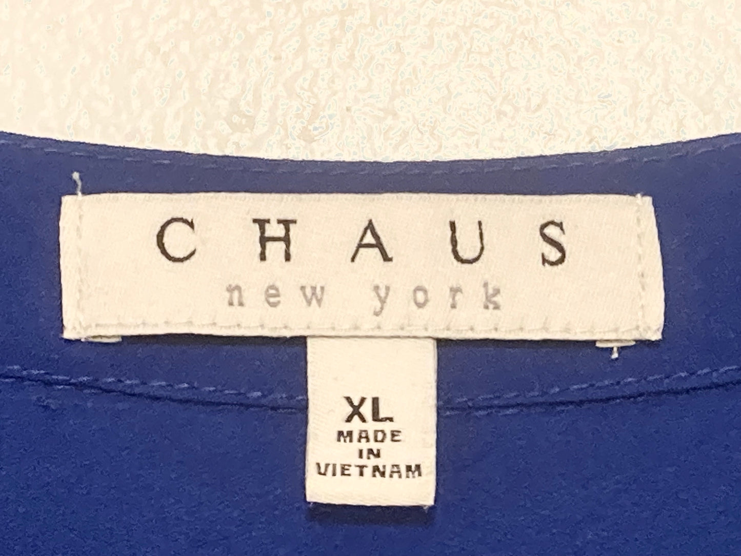 Chaus Royal Blue Split Neck Women's Blouse Size XL