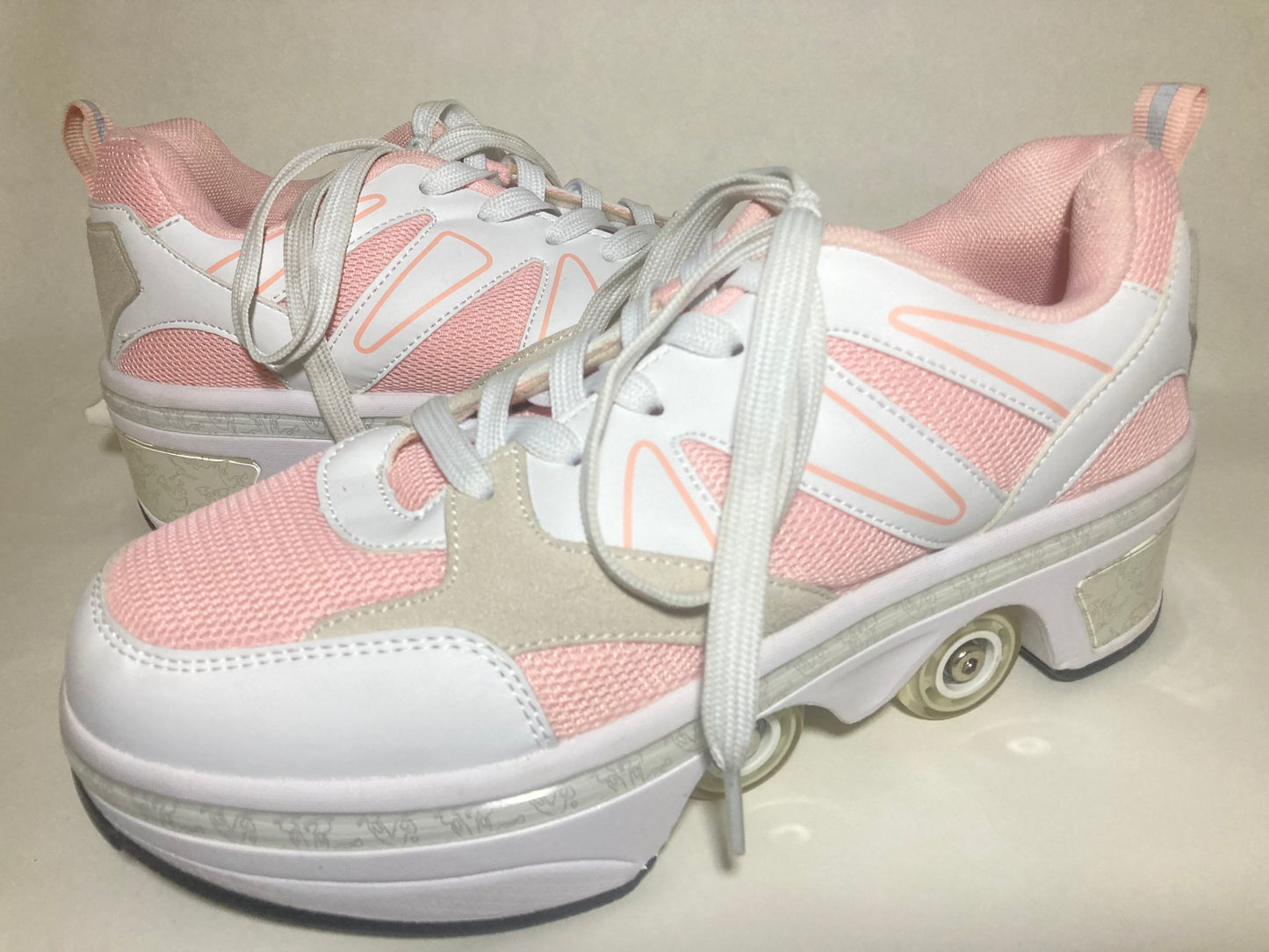 CHSSIH Pink and White Women's Sneaker Skates Size 40