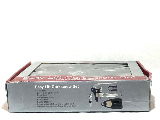 Easy Lift Corkscrew Set with All Metal Gears NIB
