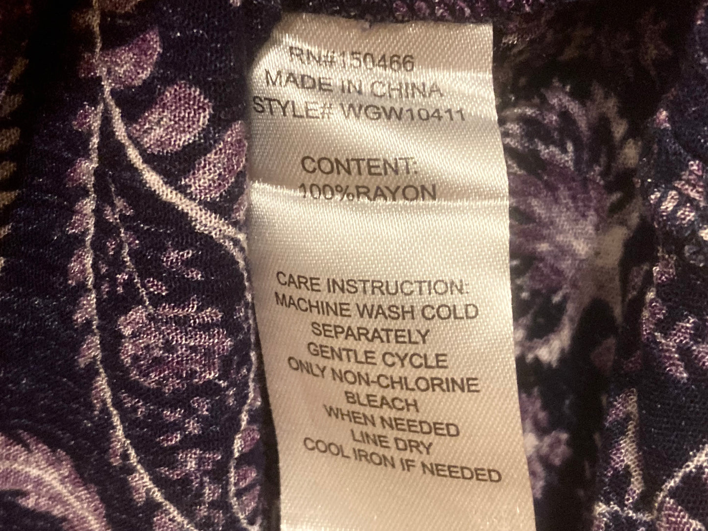 Mix by 41 Hawthorn Dark Purple & Pink Paisley Women’s Blouse Size Medium