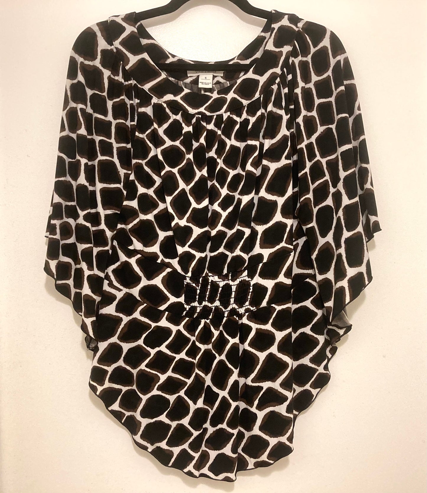 White House Black Market Geometric Print Blouse Size Small