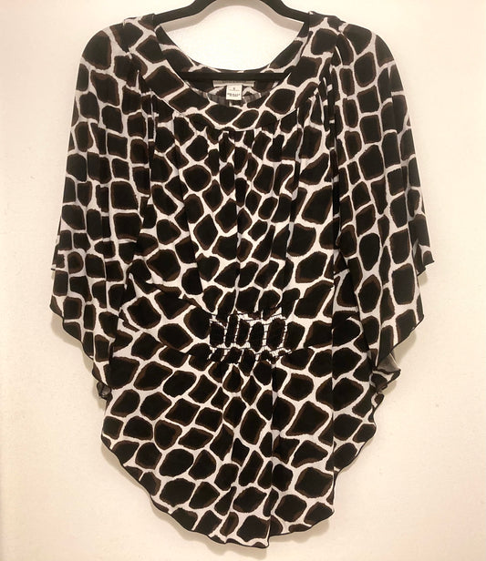 White House Black Market Geometric Print Blouse Size Small