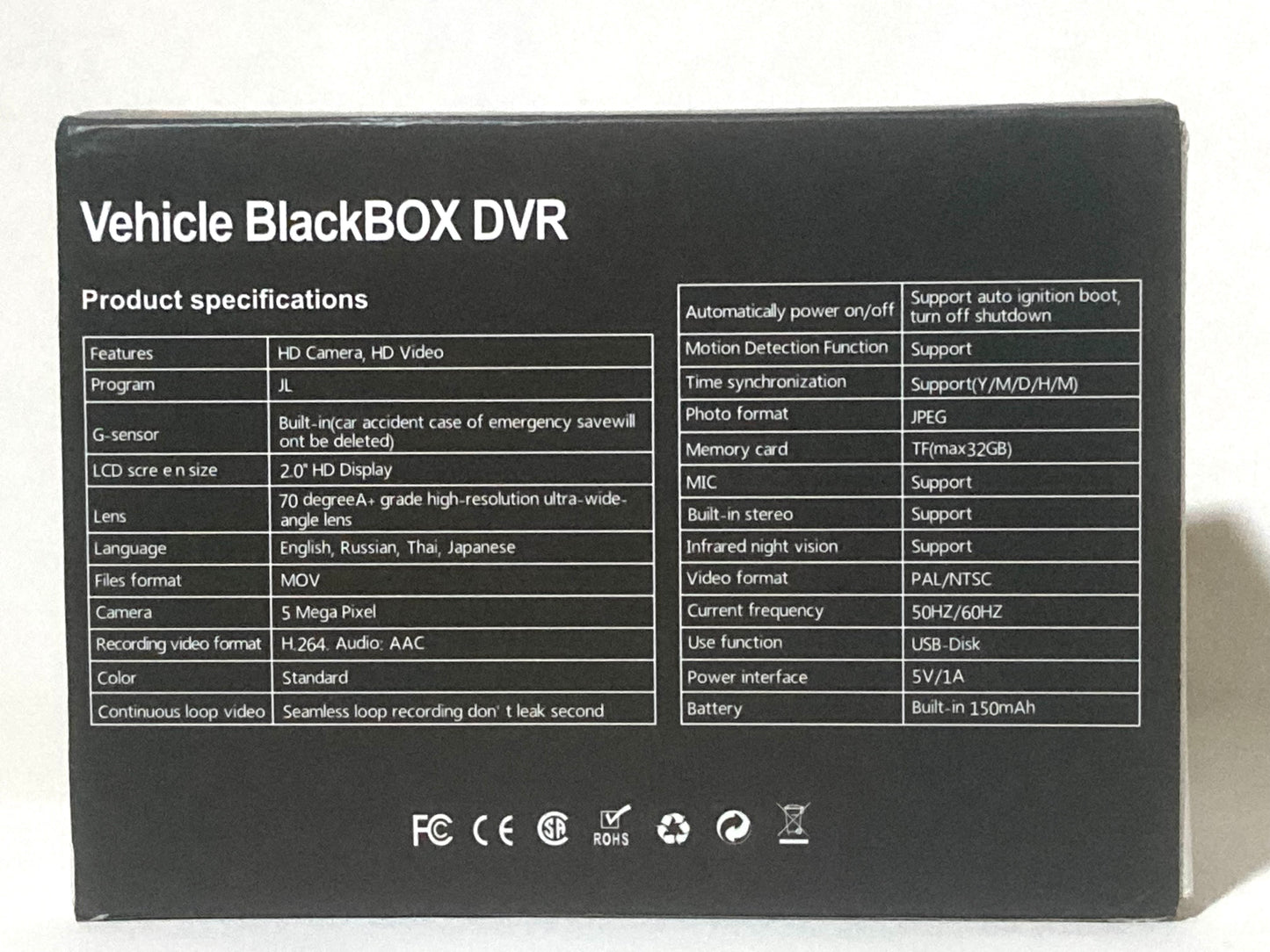 Dual Lens Vehicle Blackbox DVR Auto Dash Cam Full HD