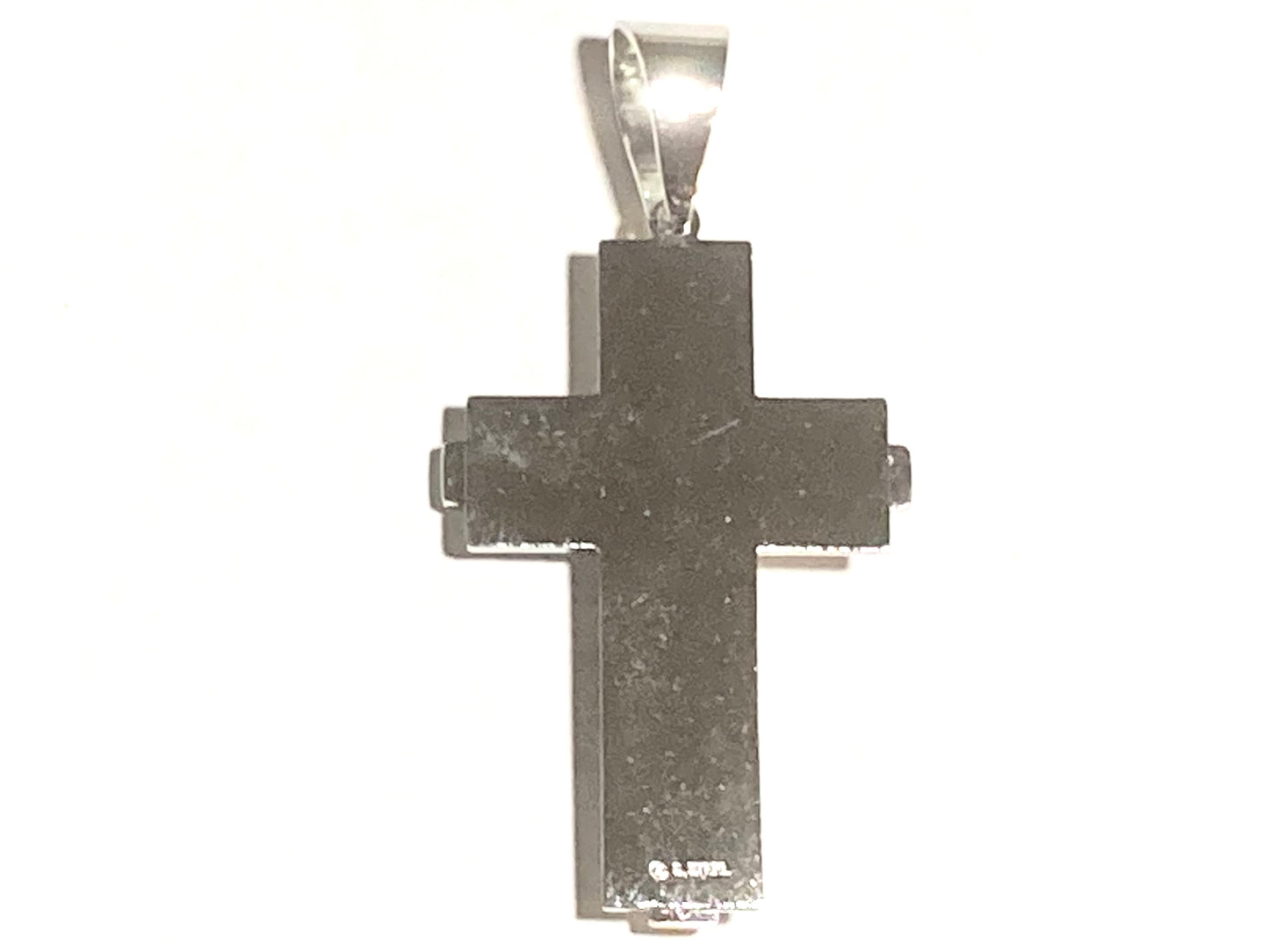 Chisel Large Double Layer Cross Pendant Silver
