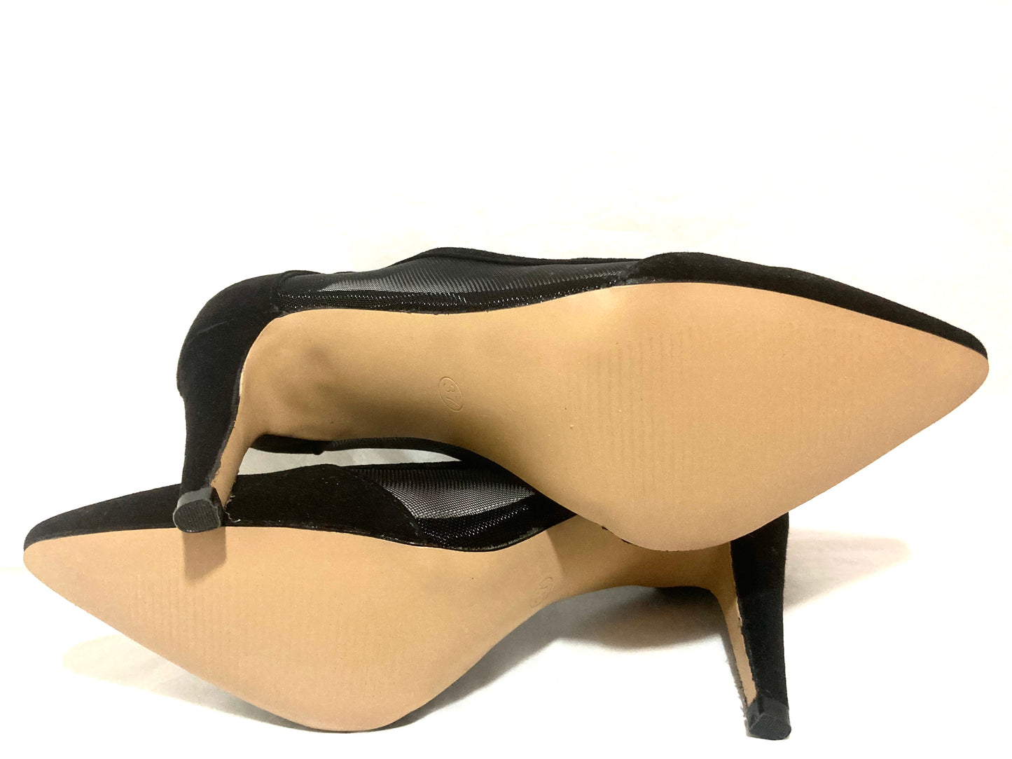 Dfrnt Collection Elegant Black Mesh Heels Size 37 Black