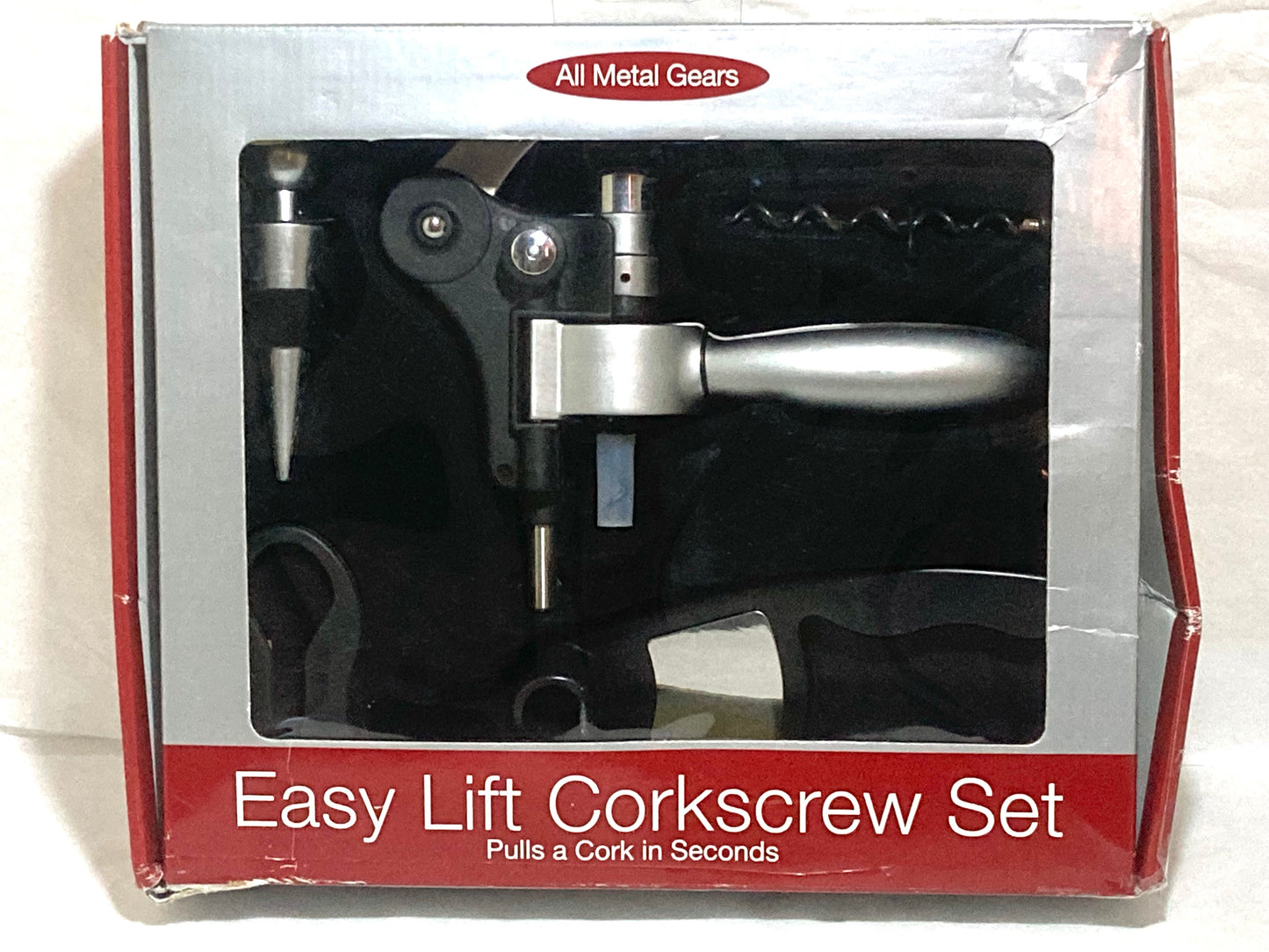 Easy Lift Corkscrew Set with All Metal Gears NIB