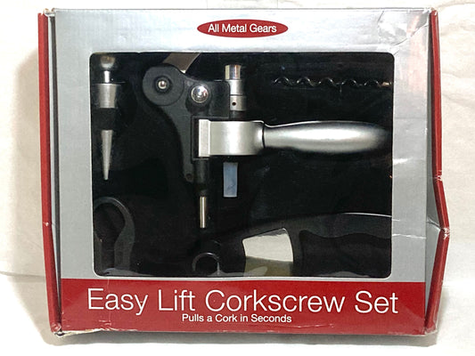 Easy Lift Corkscrew Set with All Metal Gears NIB