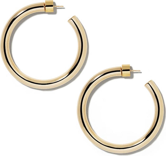 Jennifer Fischer, gold hoops, gold earrings 