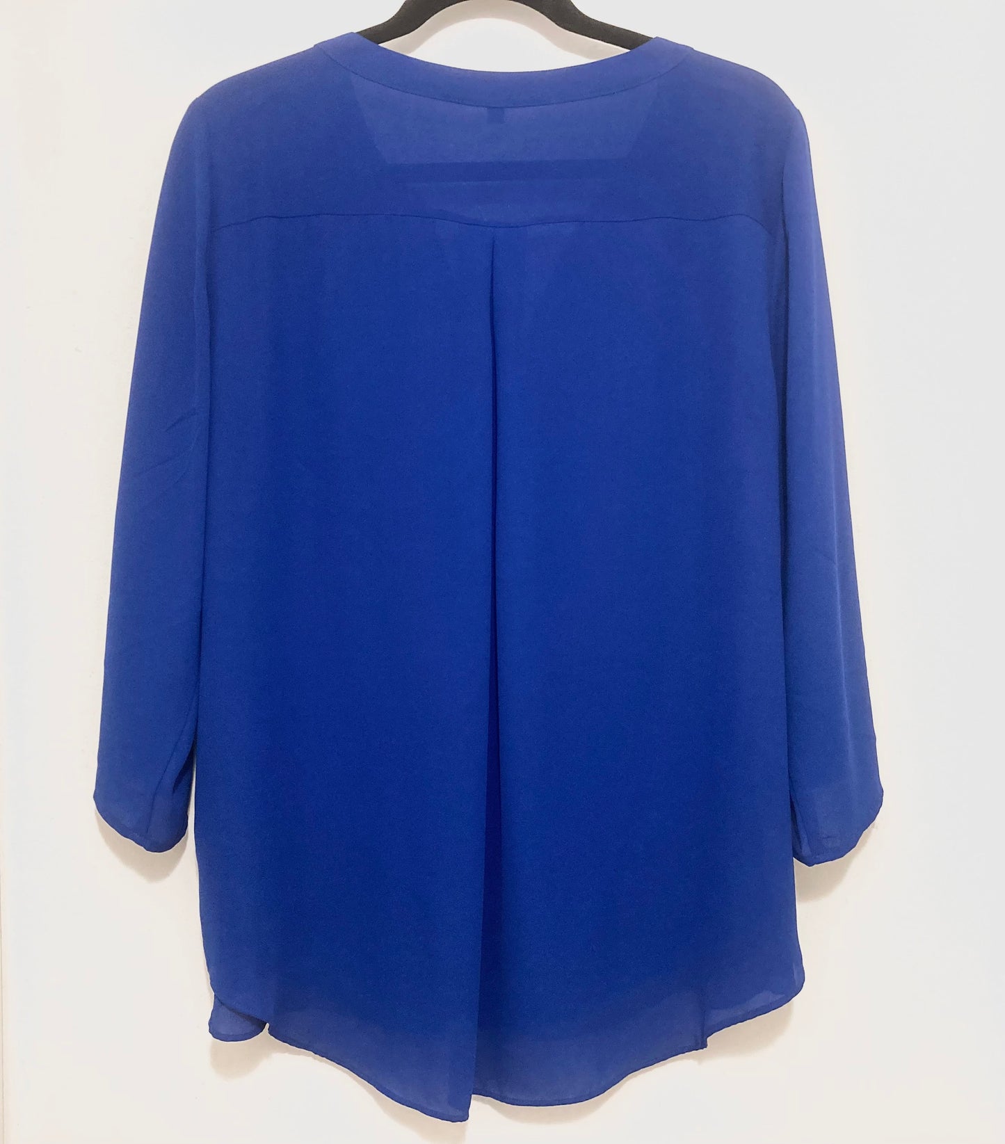 Chaus Royal Blue Split Neck Women's Blouse Size XL