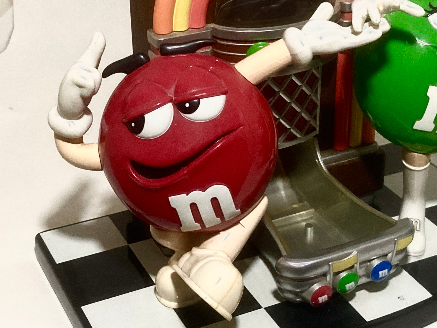Set of 2 M&M Candy Dispensers At the Movies & Rockn Roll Cafe Collectibles