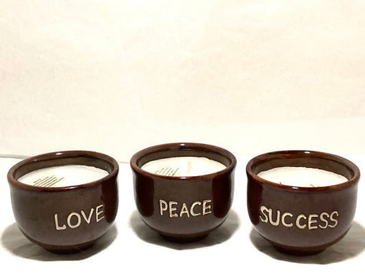 Scented candles, candle holders
