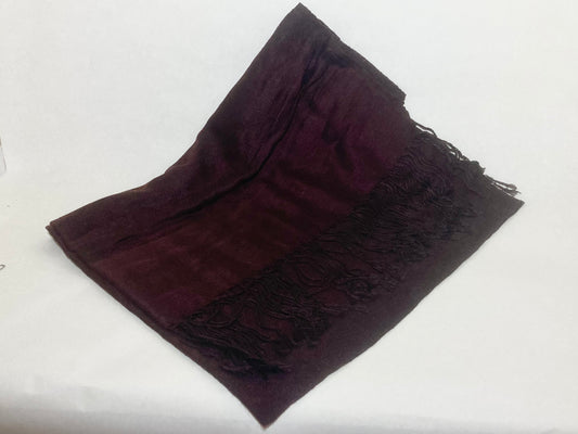Authentic Pashmina Silk Blend Fringed Deep Plum Women’s Scarf