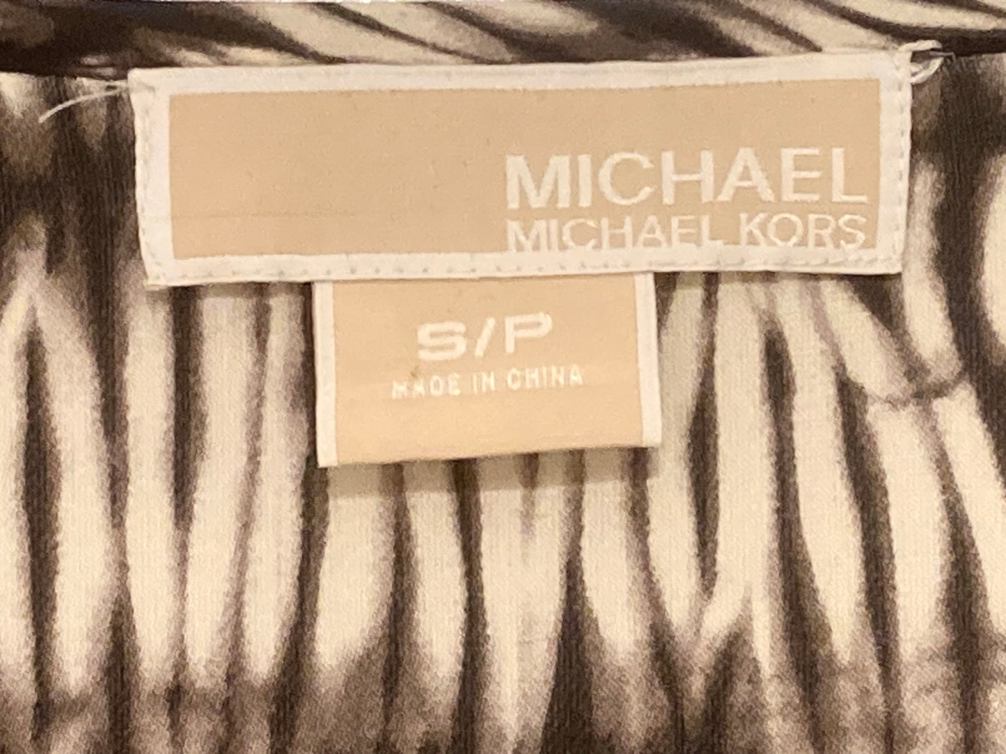 Michael by Michael Kors 100% Silk Brown & Cream Tunic Size Small / Petite