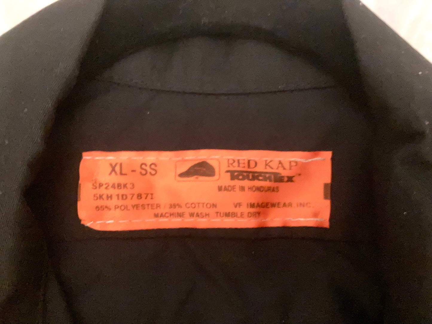 Red Kap TouchTex Black Men's Button Down Work Shirt Size XL