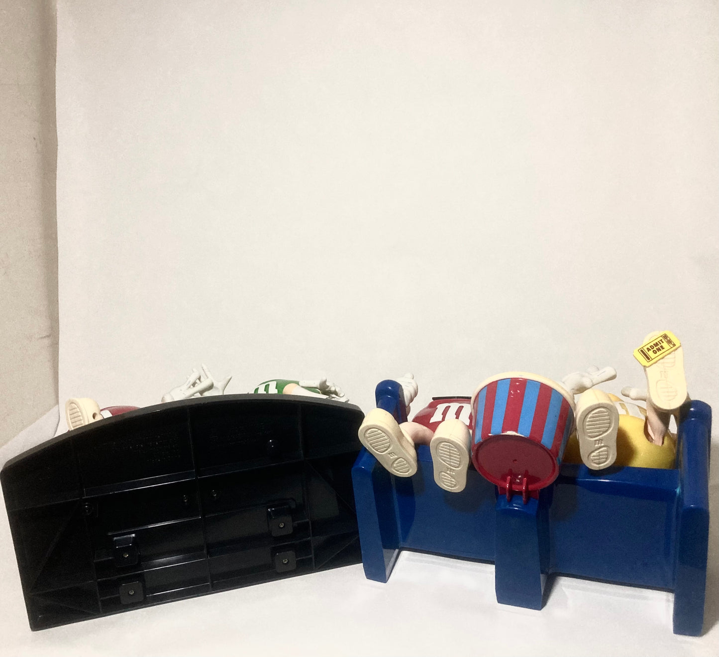 Set of 2 M&M Candy Dispensers At the Movies & Rockn Roll Cafe Collectibles