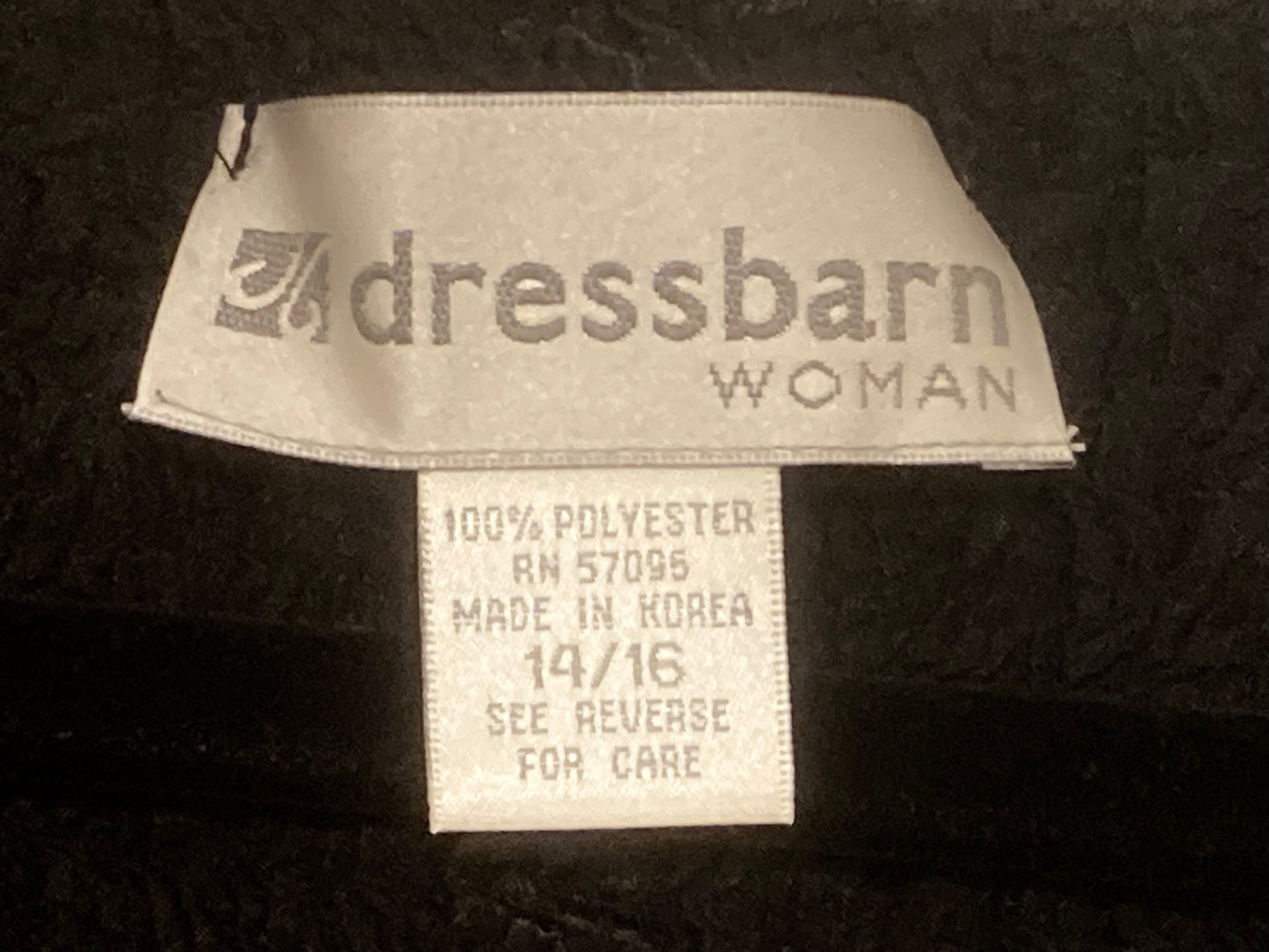 Dress Barn Woman Black Textured Sleeveless Top Size 14/16 NWT