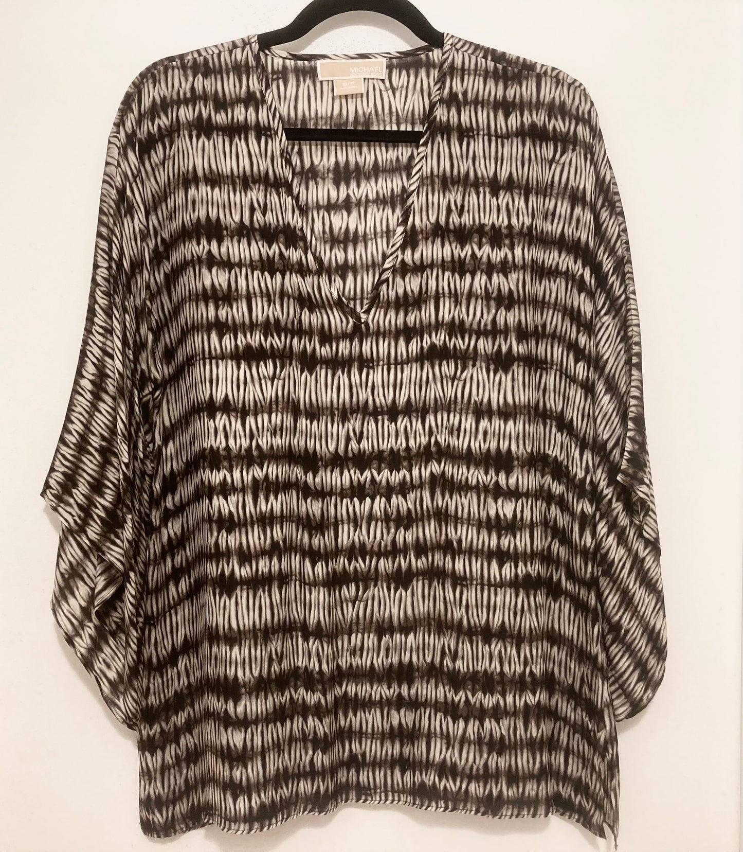 Michael by Michael Kors 100% Silk Brown & Cream Tunic Size Small / Petite