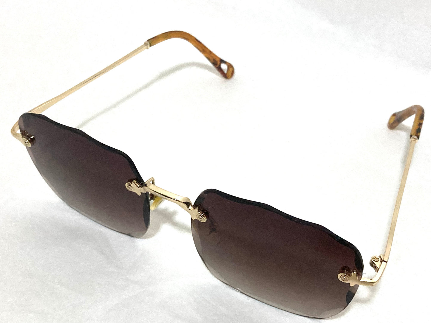 Retro Beveled Lenses Women's Sunglasses Brown
