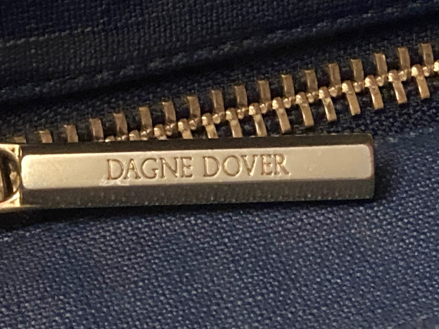 Spacious Navy Blue Dagne Dover Signature Tote Bag