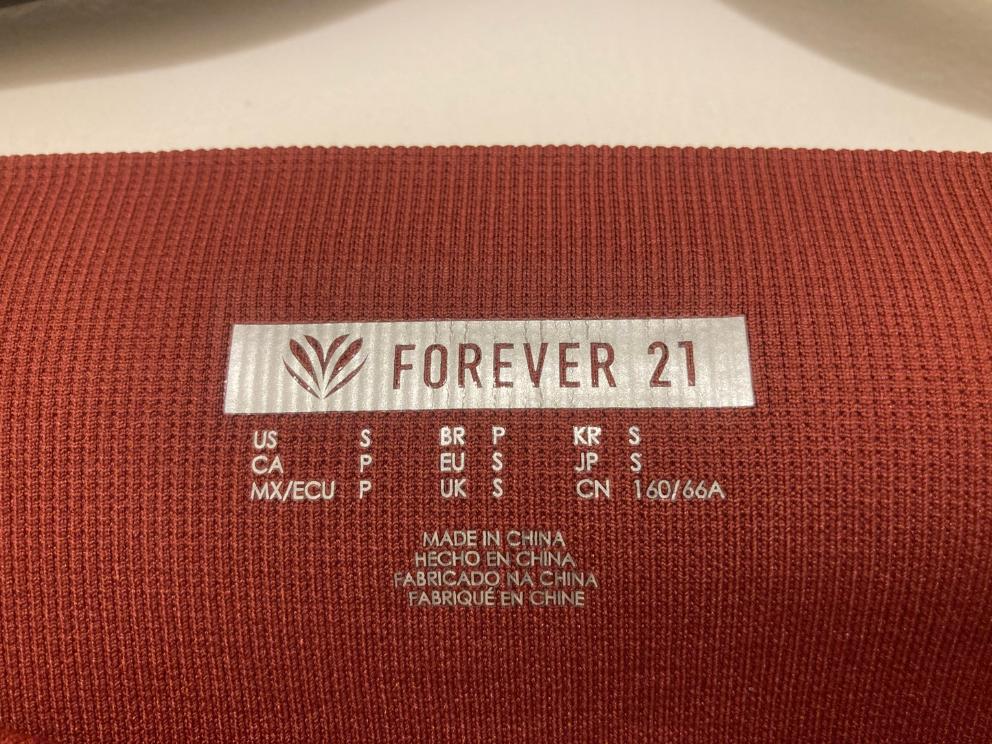 Forever 21 Women's High-Rise Seamless Leggings Dark Rust Size Small NWT