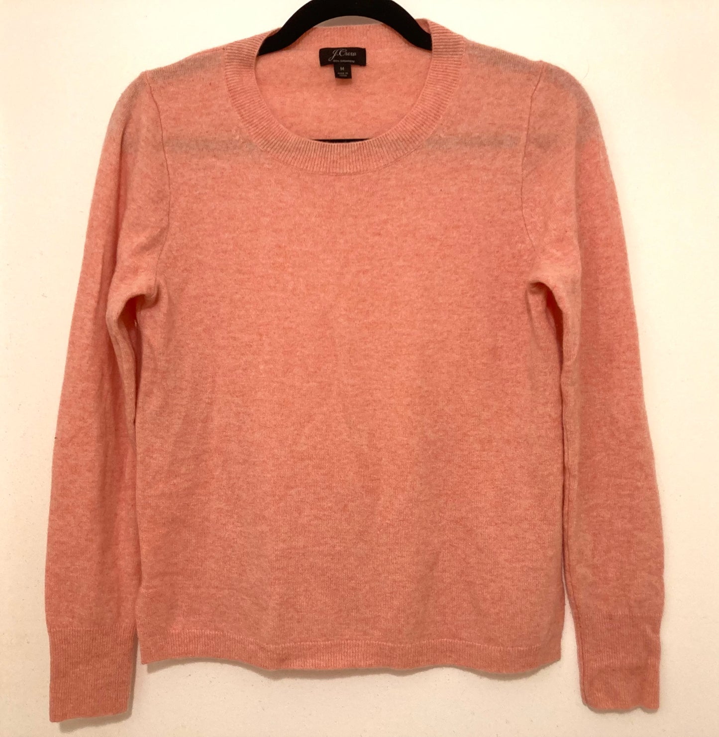 J. Crew 100% Cashmere Women's Salmon Pink Sweater Size Medium